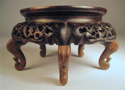 Appraisal: Chinese carved hardwood censer stand Qing dynasty