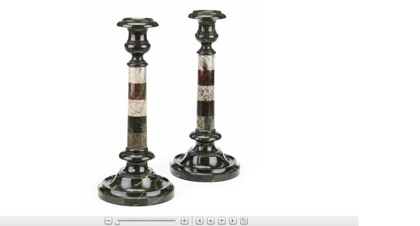 Appraisal: Pair of Cornish specimen marble candlesticks th century