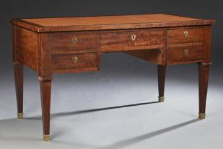 Appraisal: French Louis XVI Style Carved Mahogany Desk early th c