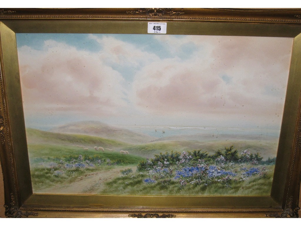 Appraisal: Watercolour landscape indistinctly signed