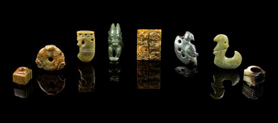 Appraisal: Sale Lot A Group of Eight Jade Carvings two of