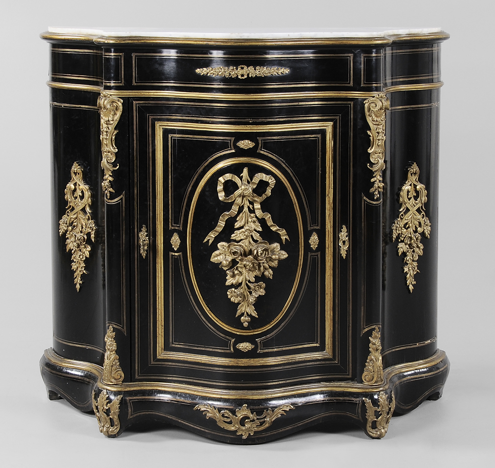 Appraisal: Louis Philippe Ebonized and Bronze- Mounted Cabinet French th century