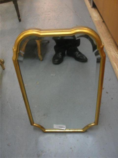 Appraisal: WILLIAMSBURG Giltwood and Beveled Vanity Mirror Stamped on back From