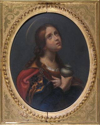 Appraisal: After Carlo Dolci Saint Maddalena Oil on board in a