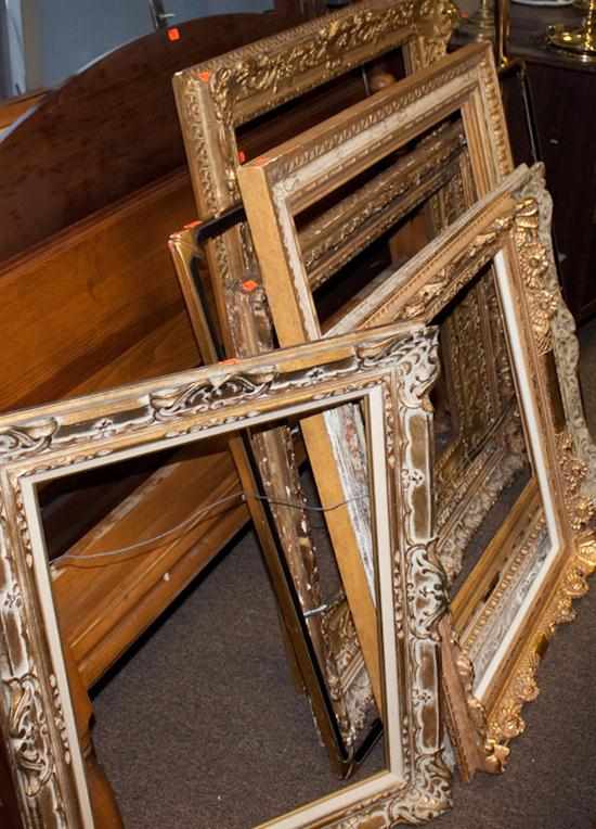 Appraisal: Six assorted carved and giltwood frames Estimate - No condition