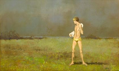 Appraisal: ROBERT BLISS american - AFTER THE SWIM Signed 'R Bliss'