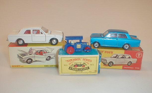 Appraisal: A Matchbox No road roller boxed repainted A Dinky Vauxhall