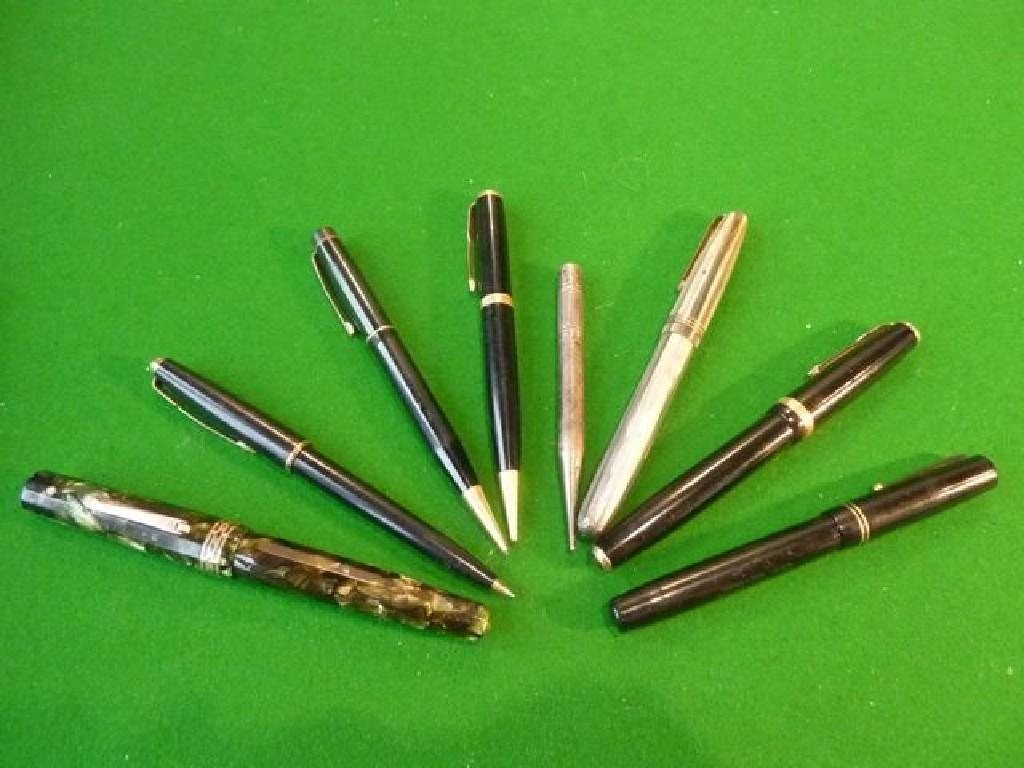 Appraisal: Four vintage fountain pens silver propelling pencil etc pieces