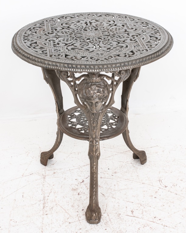 Appraisal: VICTORIAN STYLE CAST IRON ROUND DINING SIDE TABLE Victorian style