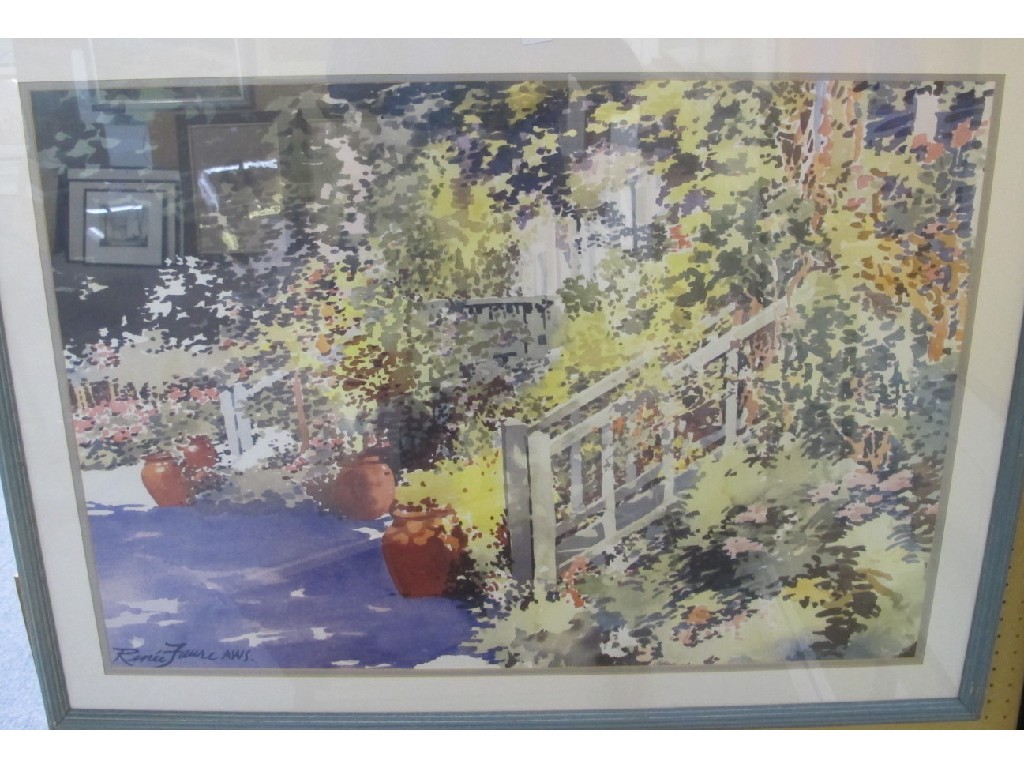 Appraisal: After RENE FAURE reproduction print 'Sun dappled garden'