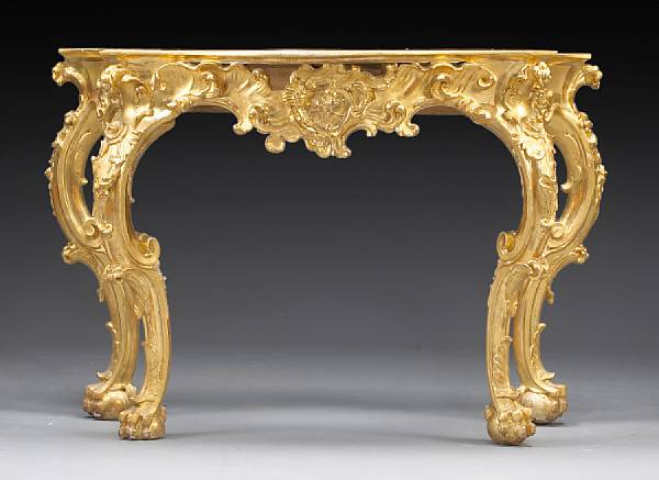 Appraisal: An Italian Rococo giltwood console table Lucchese third quarter th