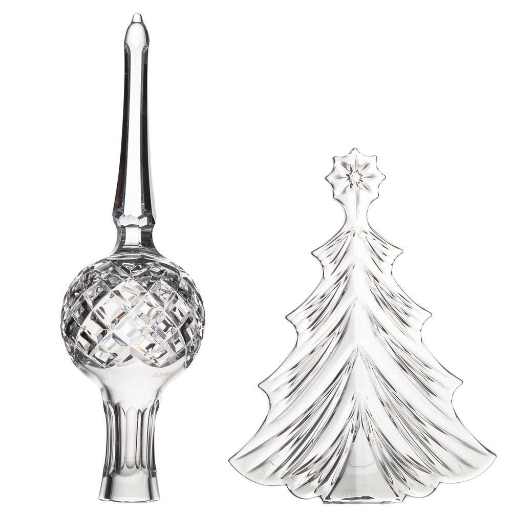 Appraisal: Two Waterford Crystal Christmas Decorations Includes Christmas Tree in H