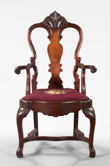 Appraisal: Victorian Mahogany Armchair late th century in the Georgian taste