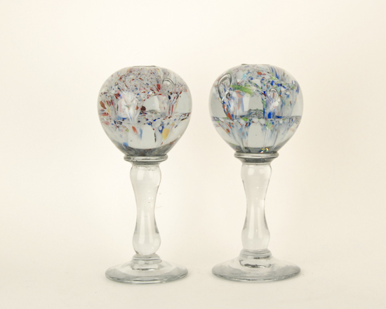 Appraisal: Hand-Blown Pedestal Paperweights