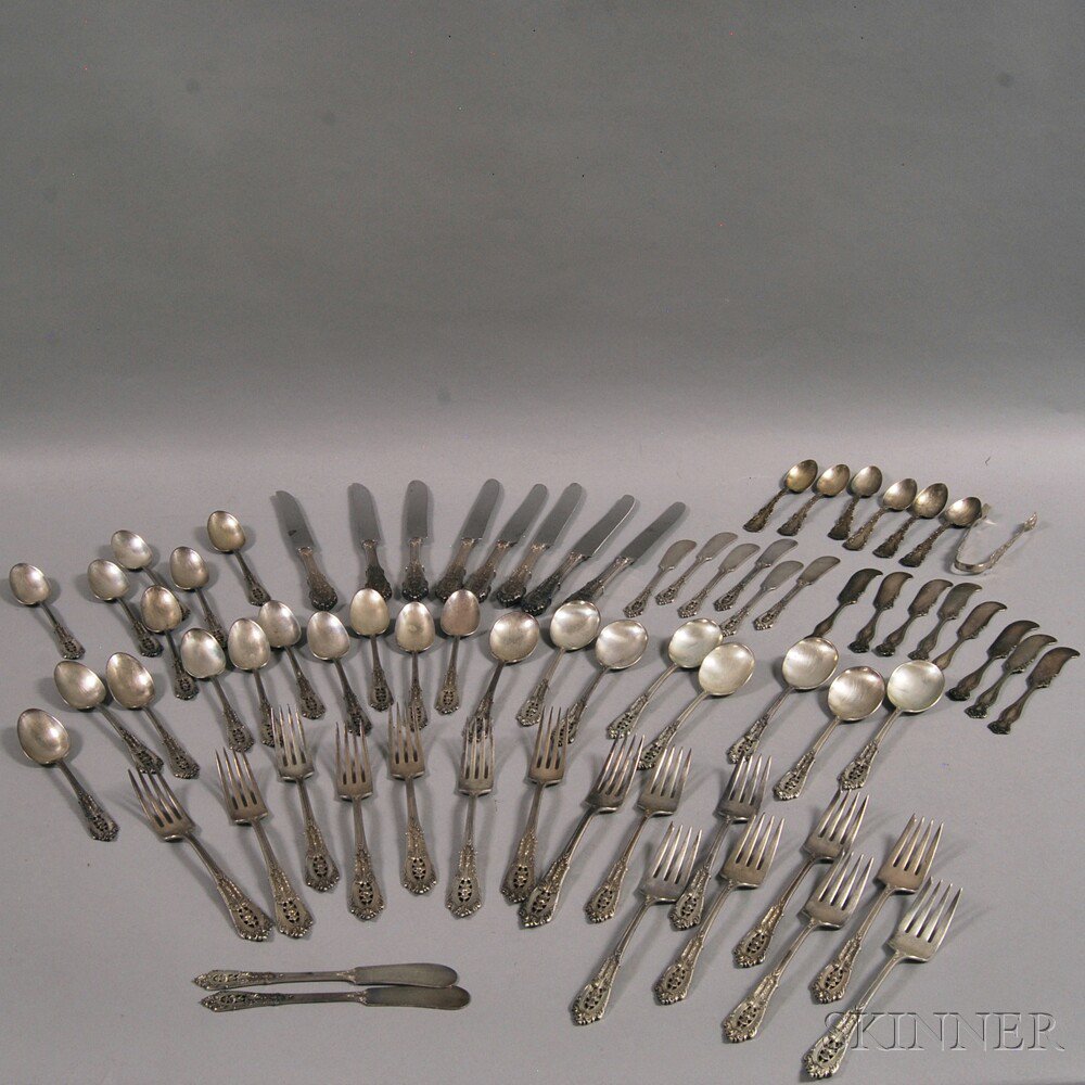 Appraisal: Wallace Rose Point Partial Sterling Silver Flatware Service for Eight