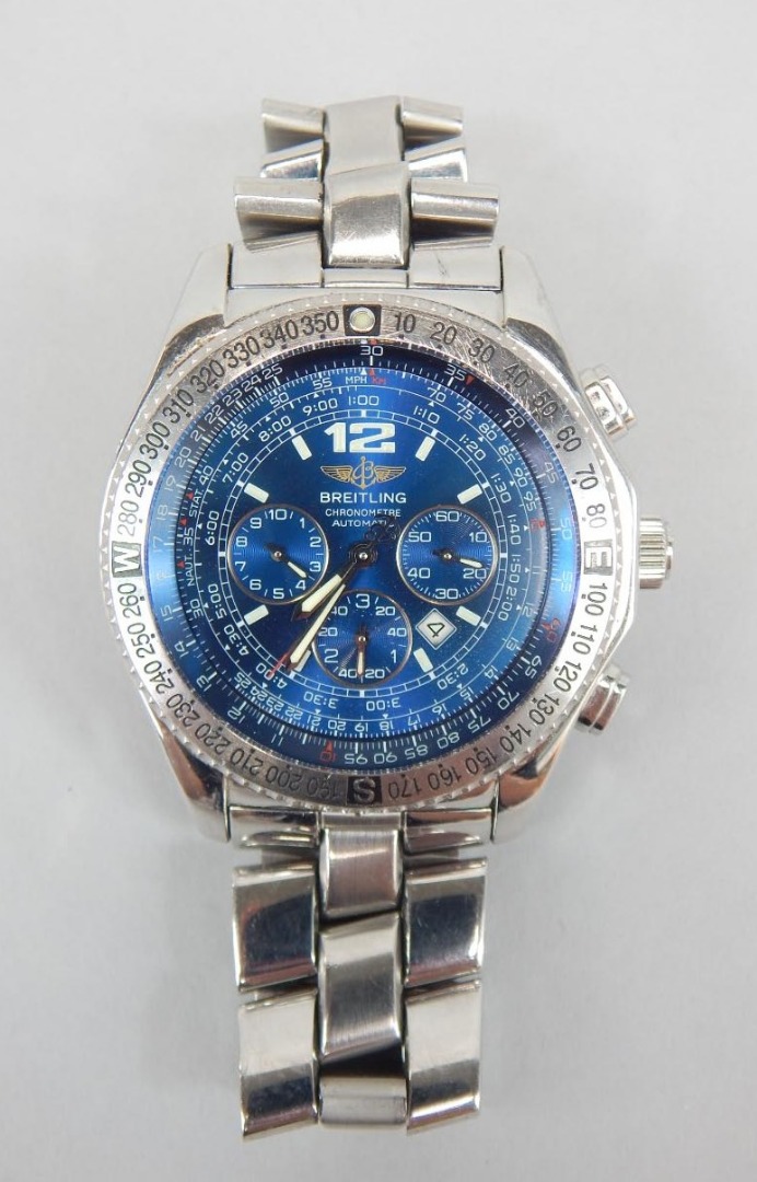 Appraisal: A Breitling B automatic Chronograph stainless steel gentleman's wristwatch with