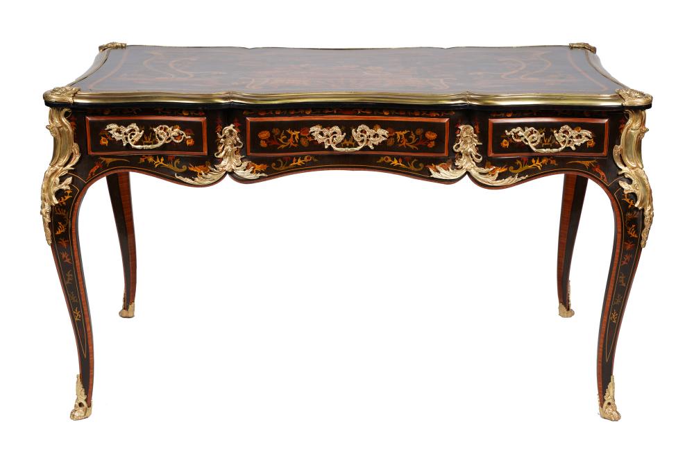 Appraisal: FRENCH STYLE BUREAU PLATin the Louis XV style with bronze