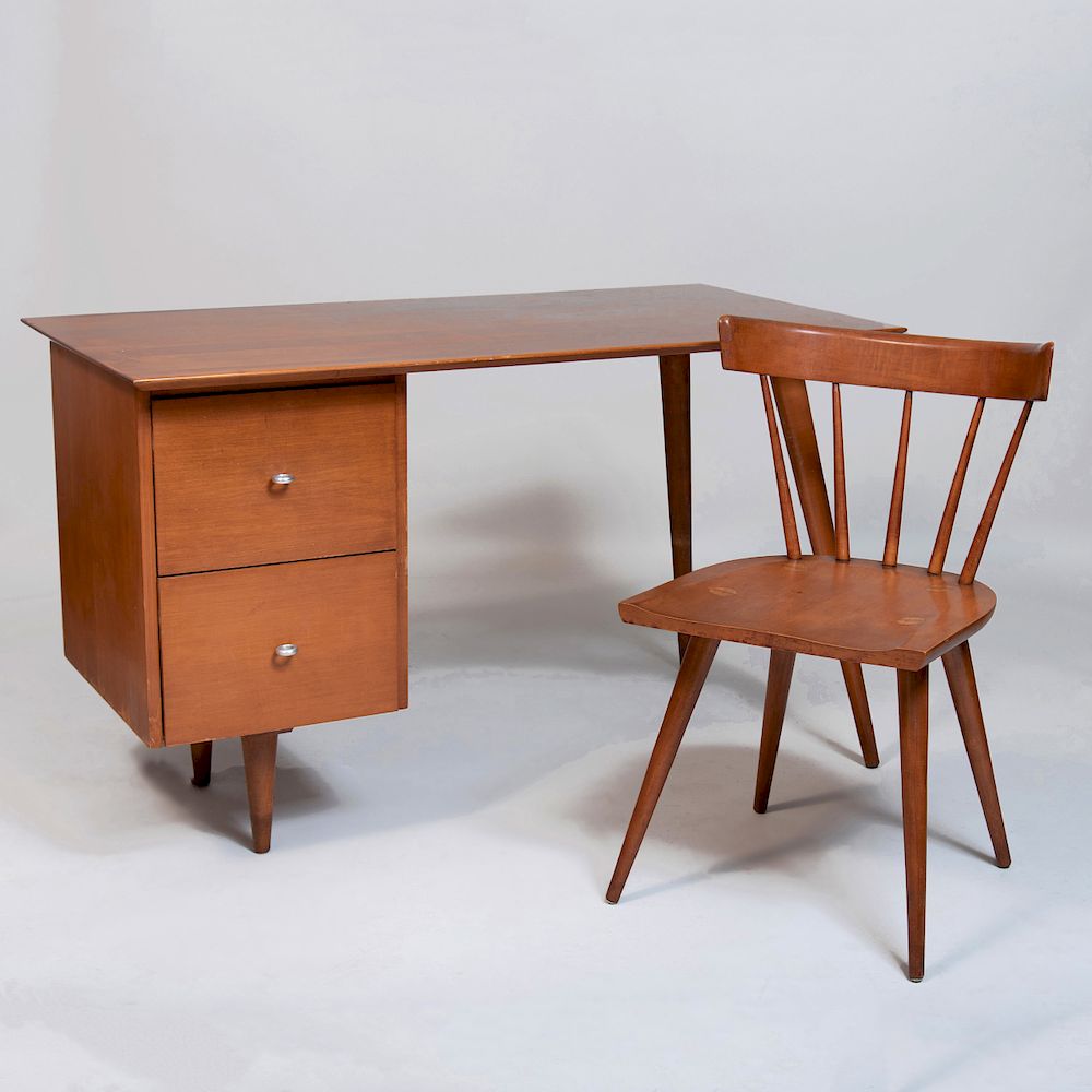 Appraisal: Paul McCobb Stained Birch 'Planner Group' Desk and Chair Set