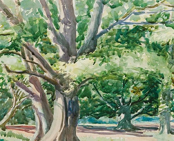 Appraisal: Maximilien Luce French - Tree Study Pastoral Landscape each signed