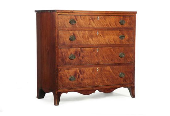 Appraisal: HEPPLEWHITE CHEST OF DRAWERS Possibly western Pennsylvania early th century