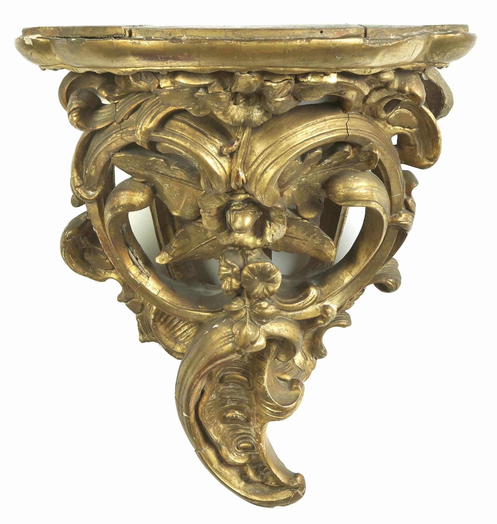 Appraisal: A Louis XV style carved giltwood wall bracket late th