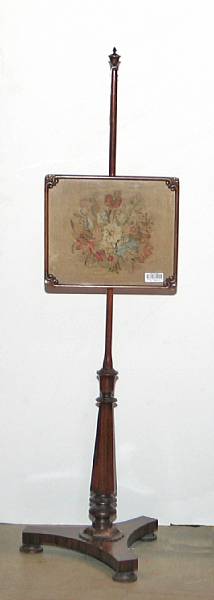 Appraisal: A William IV rosewood firescreen second quarter th century height