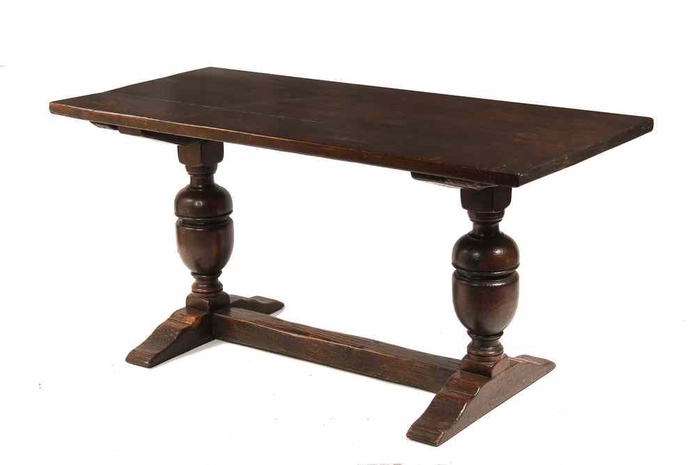 Appraisal: REFECTORY TABLE - Custom English Oak Refectory Trestle Table in