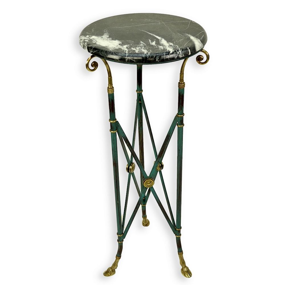 Appraisal: Neoclassical Style Pedestal Mid Century Neoclassical Style Painted Metal and