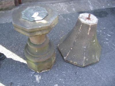 Appraisal: A VICTORIAN STONE SUN DIAL the moulded octagonal top on