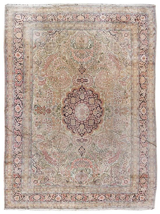 Appraisal: A Qum Silk Rug feet inches x feet inch A