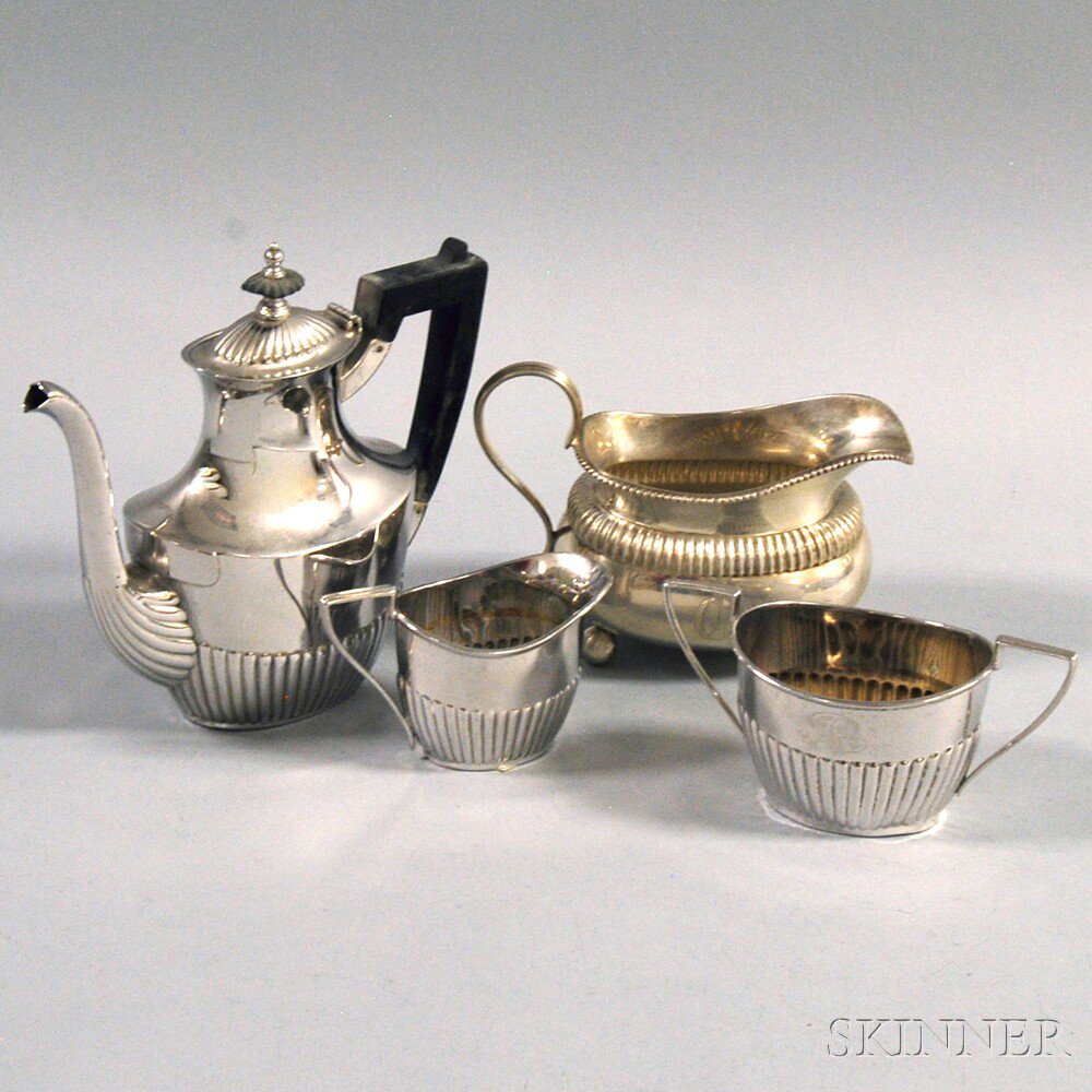 Appraisal: Four Pieces of Gorham Sterling Silver Teaware an assembled three-piece