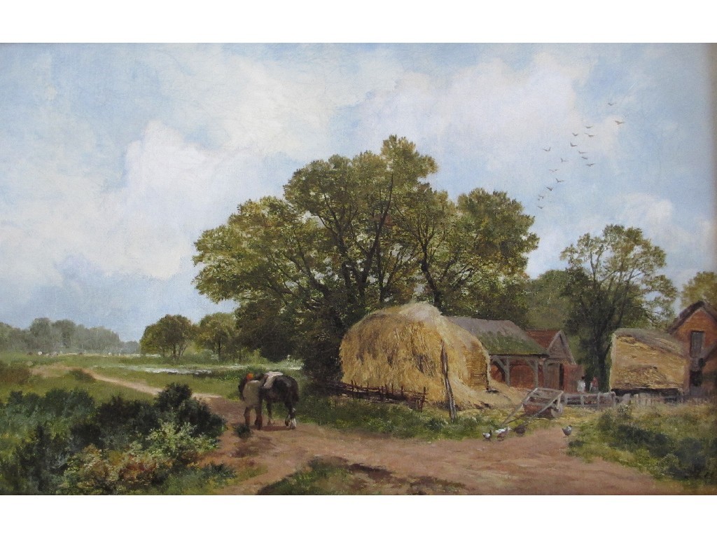 Appraisal: G PEEL LATE TH CENTURY A LITTLE FARMSTEAD Oil on