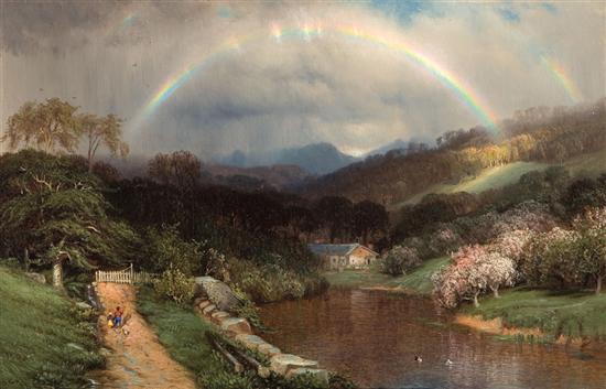 Appraisal: SAMUEL COLMAN American - Landscape with Rainbow oil on canvas