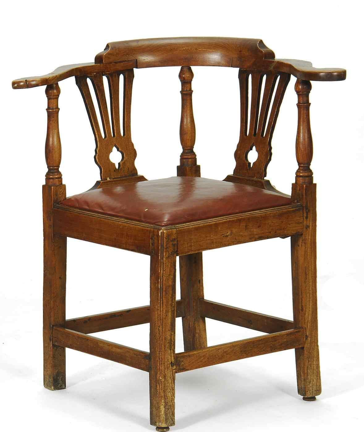 Appraisal: ANTIQUE ENGLISH CORNER CHAIR th CenturyIn oak with turned stiles