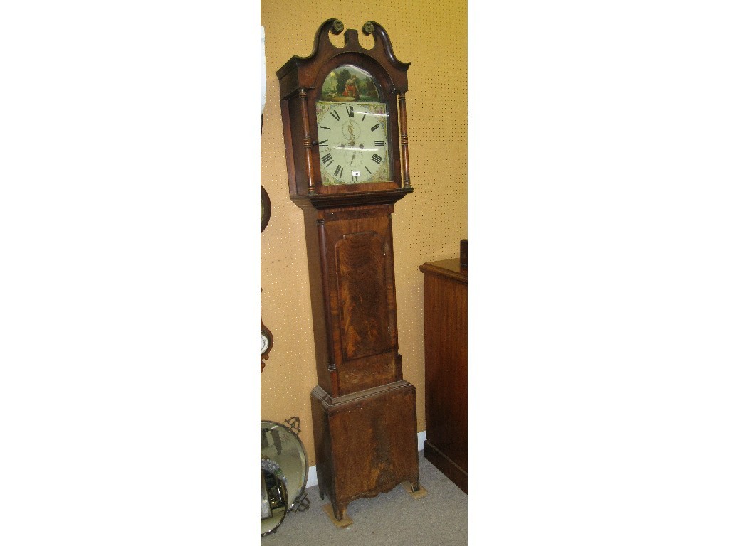 Appraisal: Mahogany longcase clock with painted dial by David Greig Perth