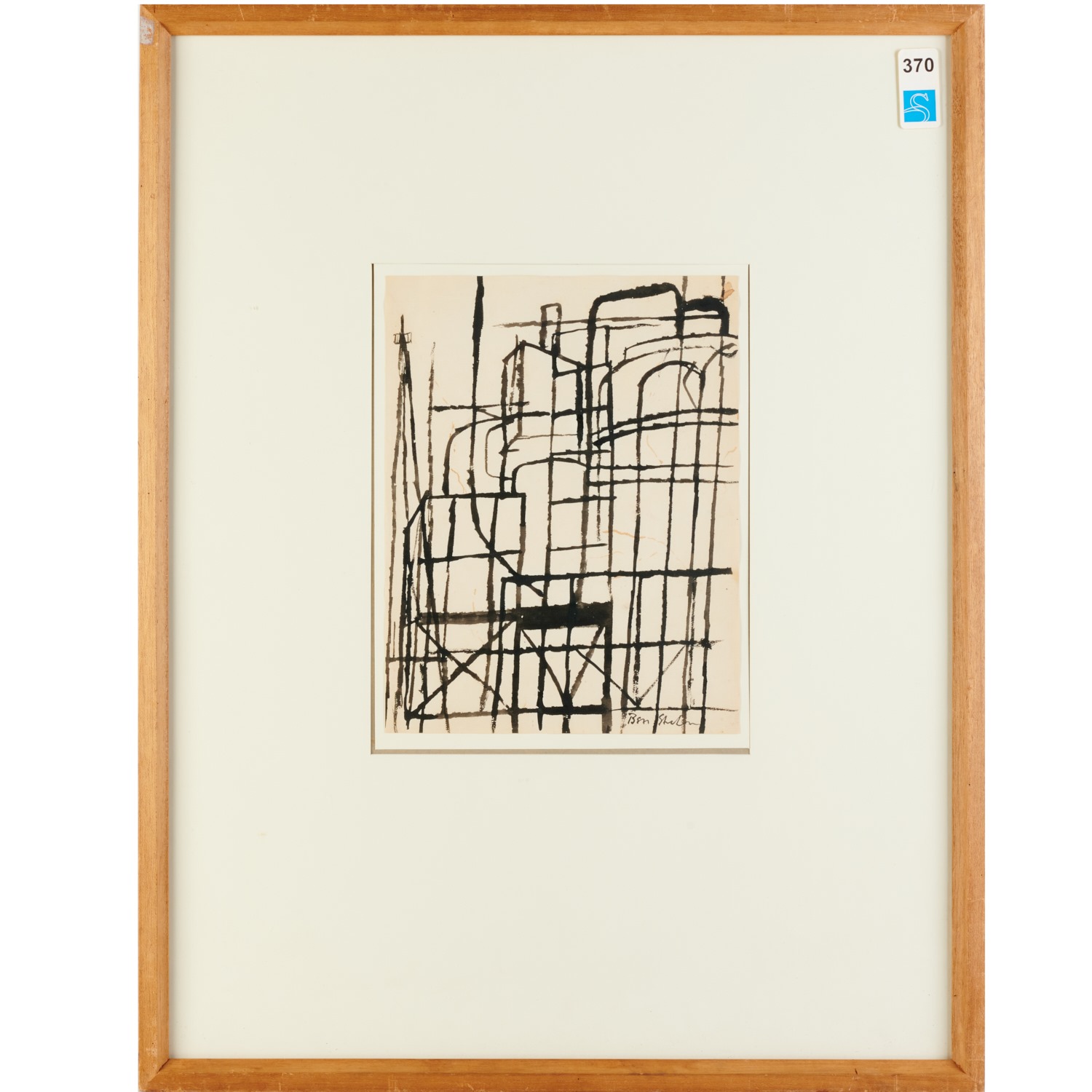 Appraisal: BEN SHAHN INK LINE DRAWING Ben Shahn American Cat Cracker