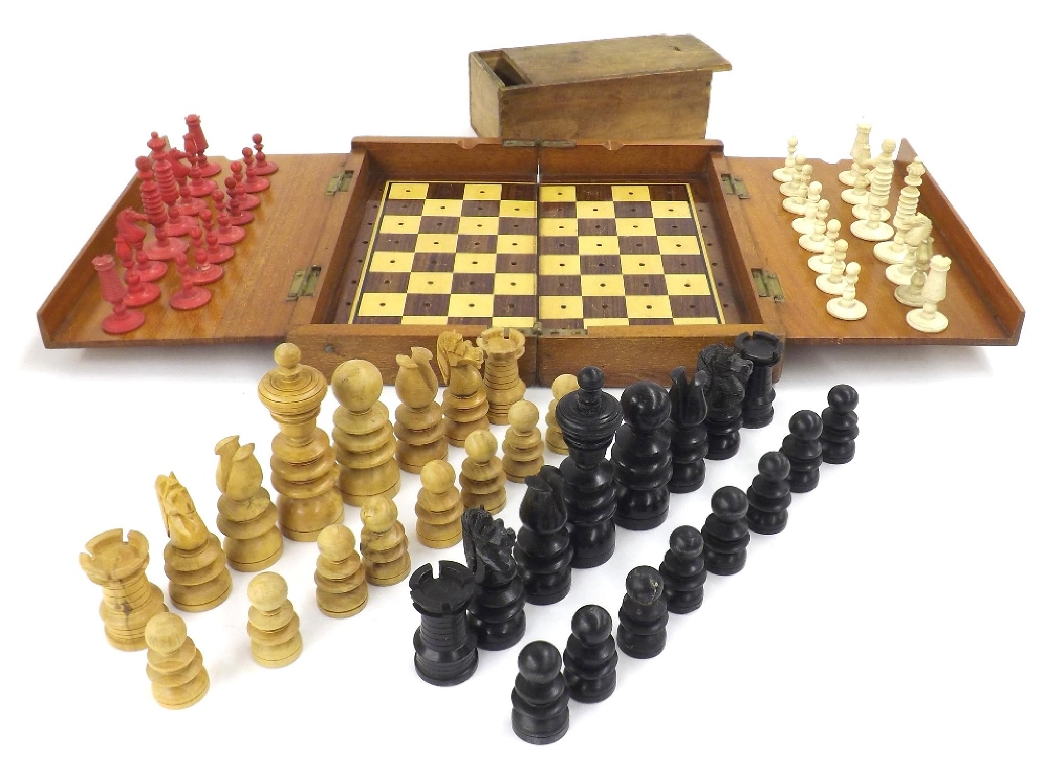 Appraisal: Two th century chess sets height of king cm and