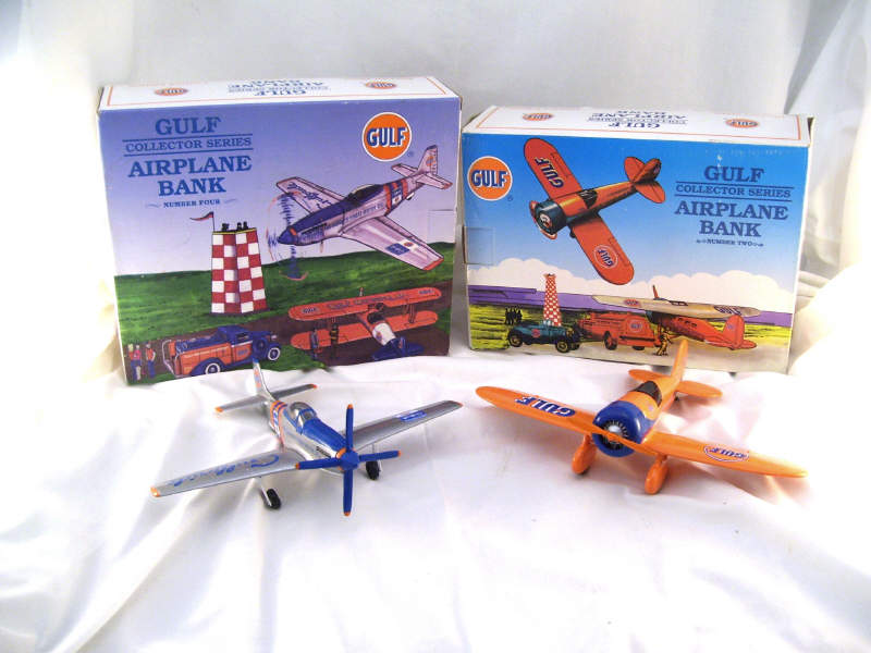 Appraisal: - Collectors Series Airplane Banks Includes Gulf airplane bank die