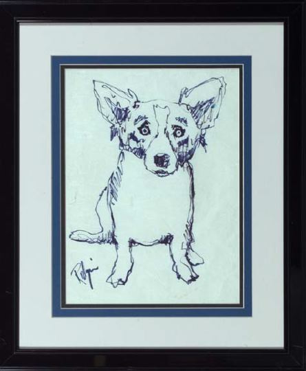 Appraisal: George Rodrigue American Louisiana b Blue Dog blue and black