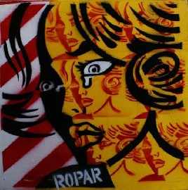 Appraisal: Dennis Ropar born Homage to Litchtenstein acrylic on canvas x