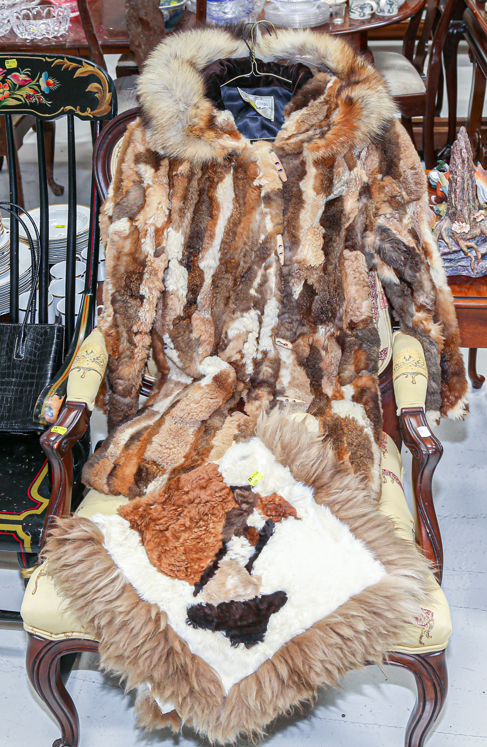 Appraisal: MID LENGTH FUR COAT BY JACKS With a fur throw