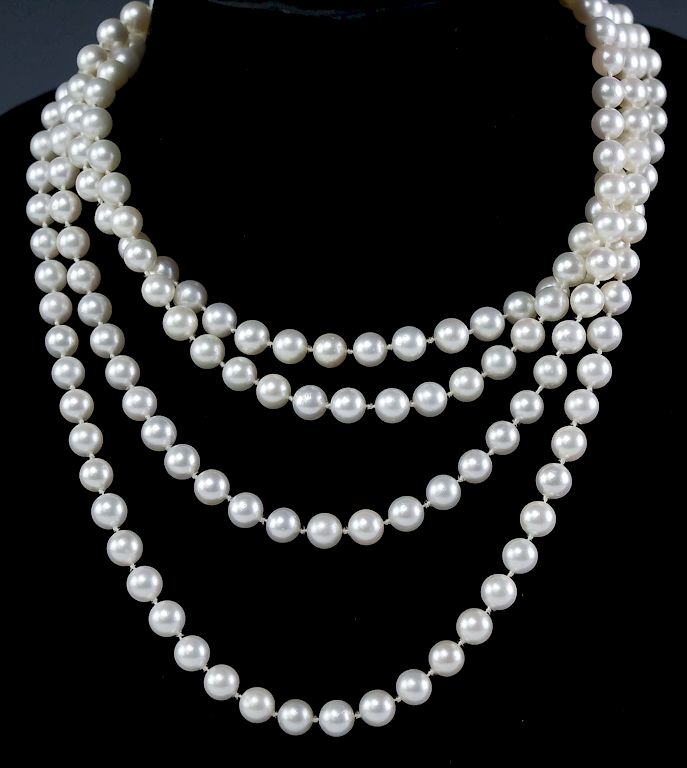 Appraisal: Saltwater Cultured Akoya Pearl Necklace mm Ladies extra long saltwater