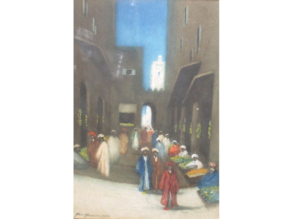 Appraisal: HANS HANSEN RSW NORTH AFRICAN STREET SCENE Watercolour signed