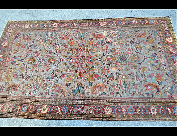 Appraisal: ISPHAHAN CARPETMid- th Century The pale blue gray center field