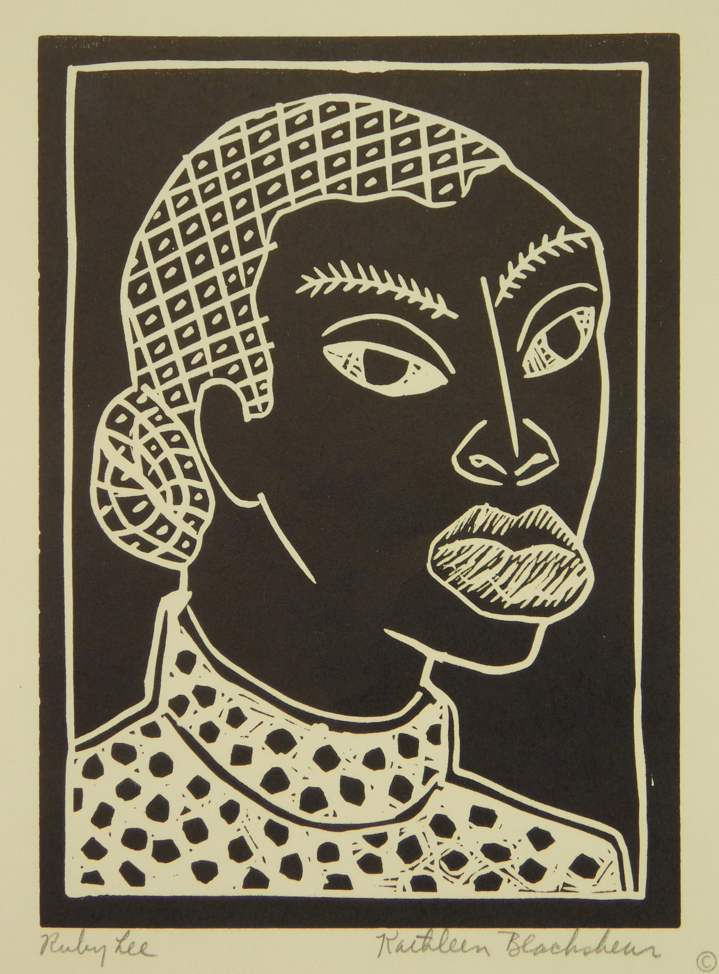 Appraisal: Kathleen Blackshear - ''Ruby Lee''- woodblock signed and titled in