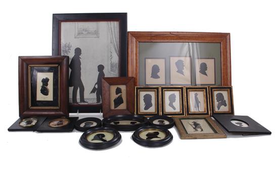 Appraisal: Silhouette portrait miniature collection various cut-work and printed profiles in