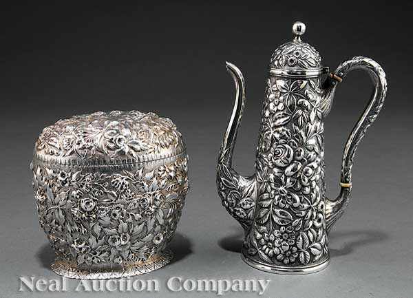 Appraisal: An American Coin Silver Repouss Tea Caddy S Kirk Son