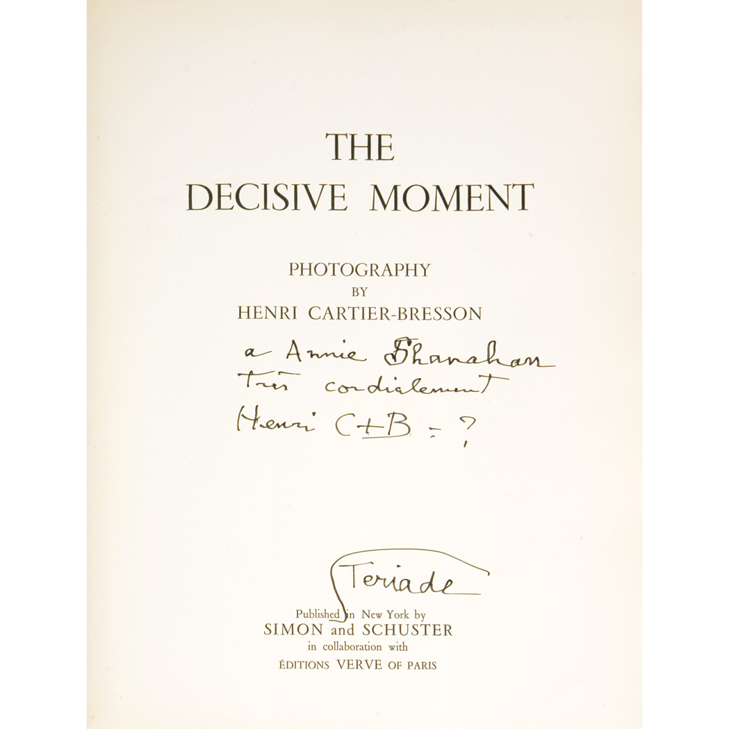 Appraisal: PHOTOBOOK CARTIER-BRESSON HENRI The Decisive Moment New York Simon and