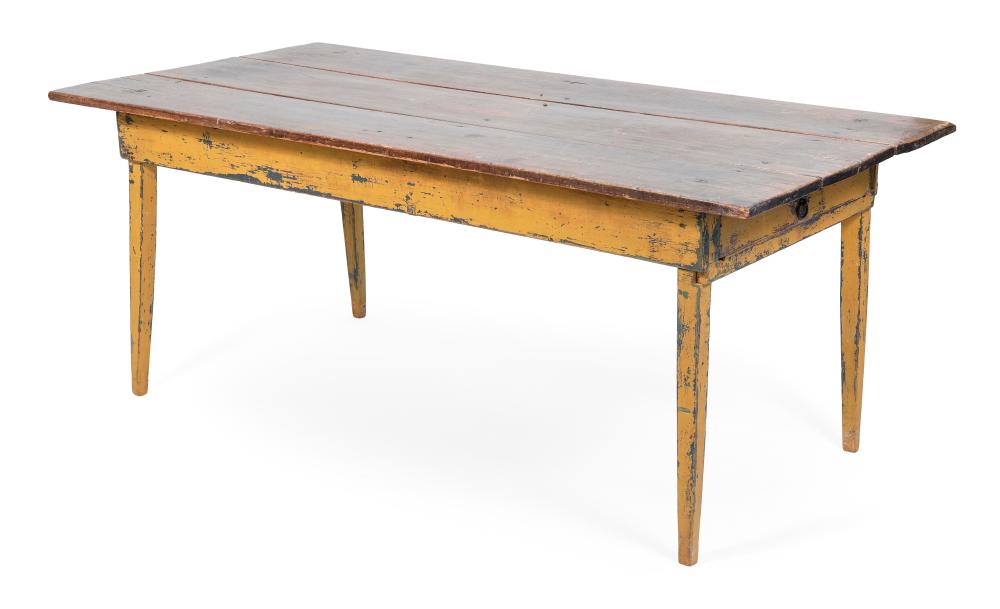 Appraisal: PLANK-TOP KITCHEN TABLE FIRST HALF OF THE TH CENTURY HEIGHT