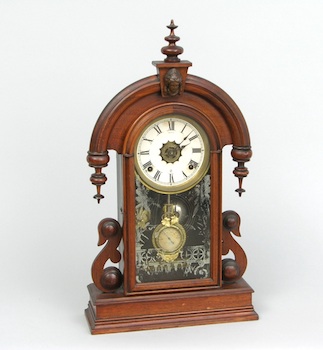 Appraisal: A Victorian Ansonia Mantel Clock With a carved wood case